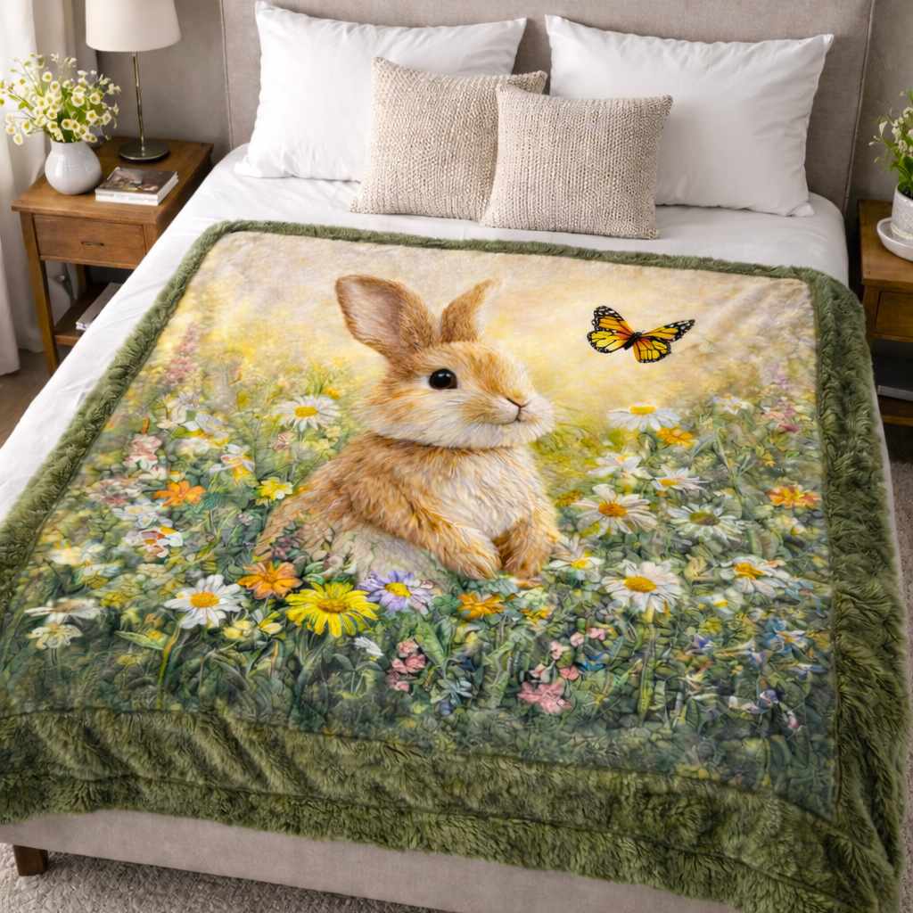 Naïve Rabbit QA1202002CL Faux Fur Throw Blanket