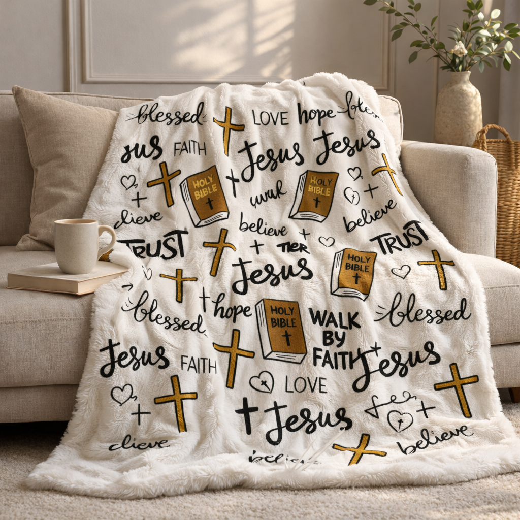 Peaceful Faithful WJ0403001CL Faux Fur Throw Blanket