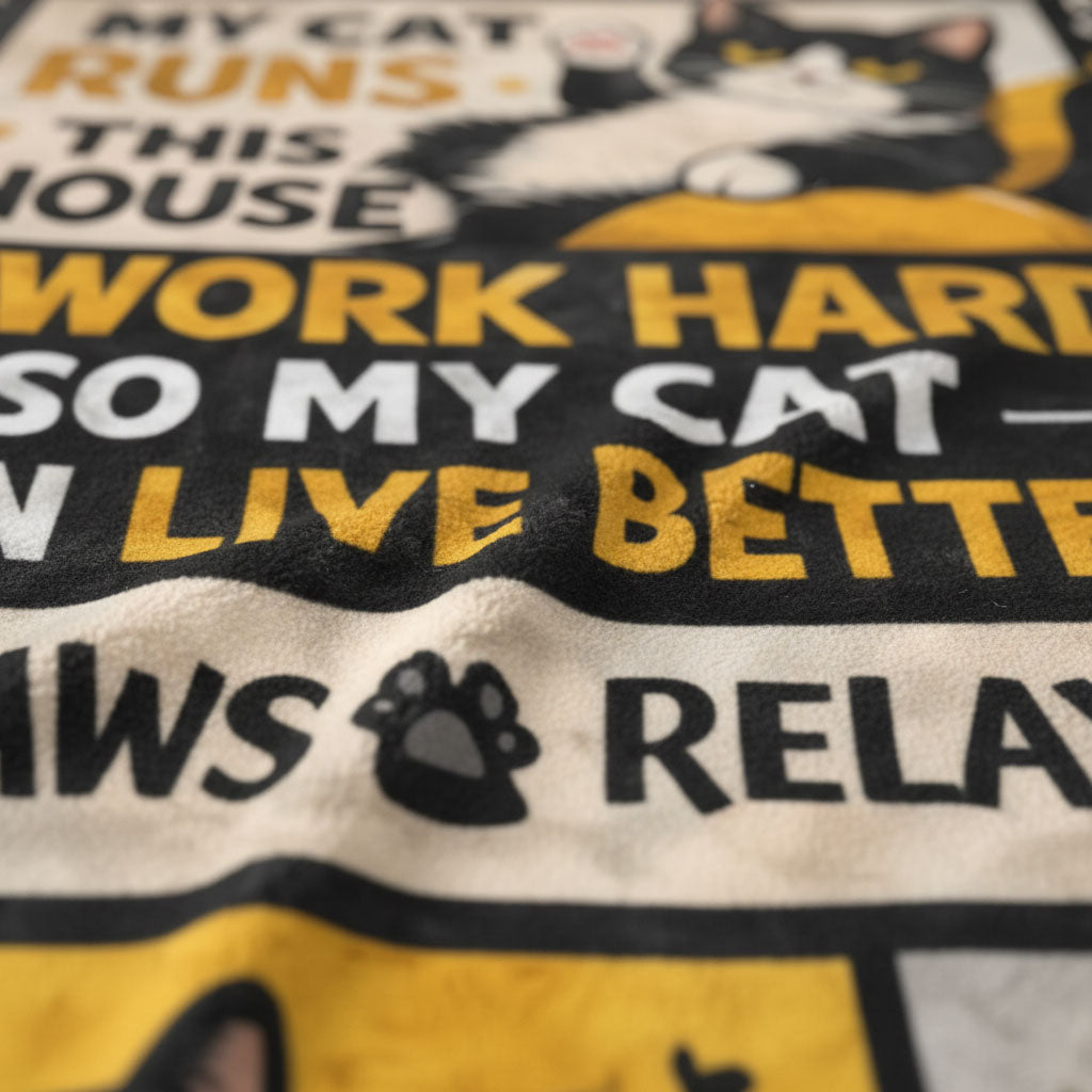 My Cat Runs This House WN0303005CL Fleece Blanket