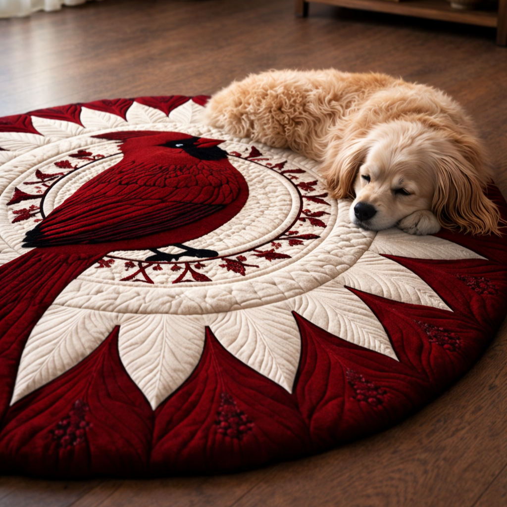 Majestic Cardinal KL2412030CL Quilted Round Mat