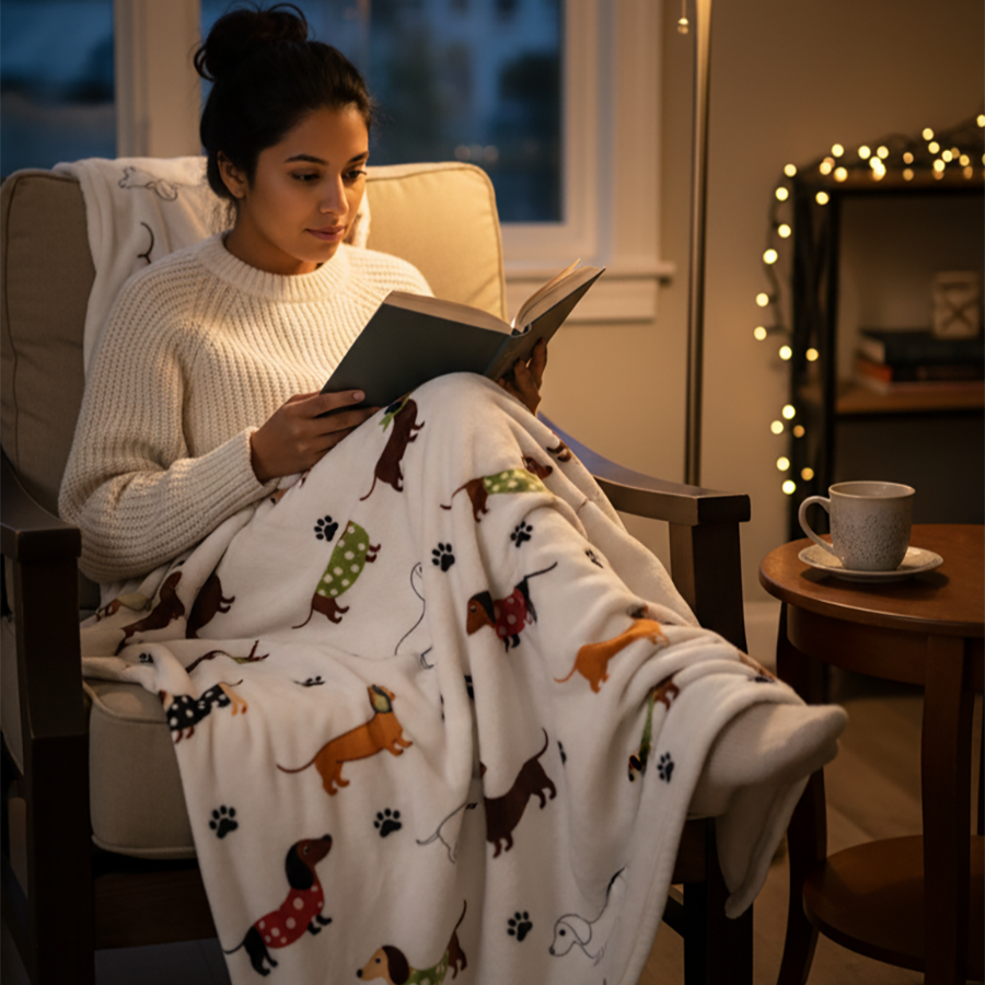 Cute Dachshund WJ0902001CL Fleece Blanket