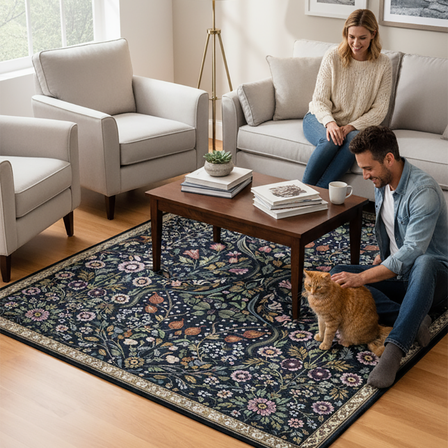 Floral WJ1102001CL Area Rug