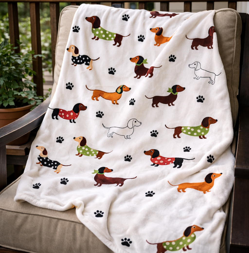 Cute Dachshund WJ0902001CL Fleece Blanket