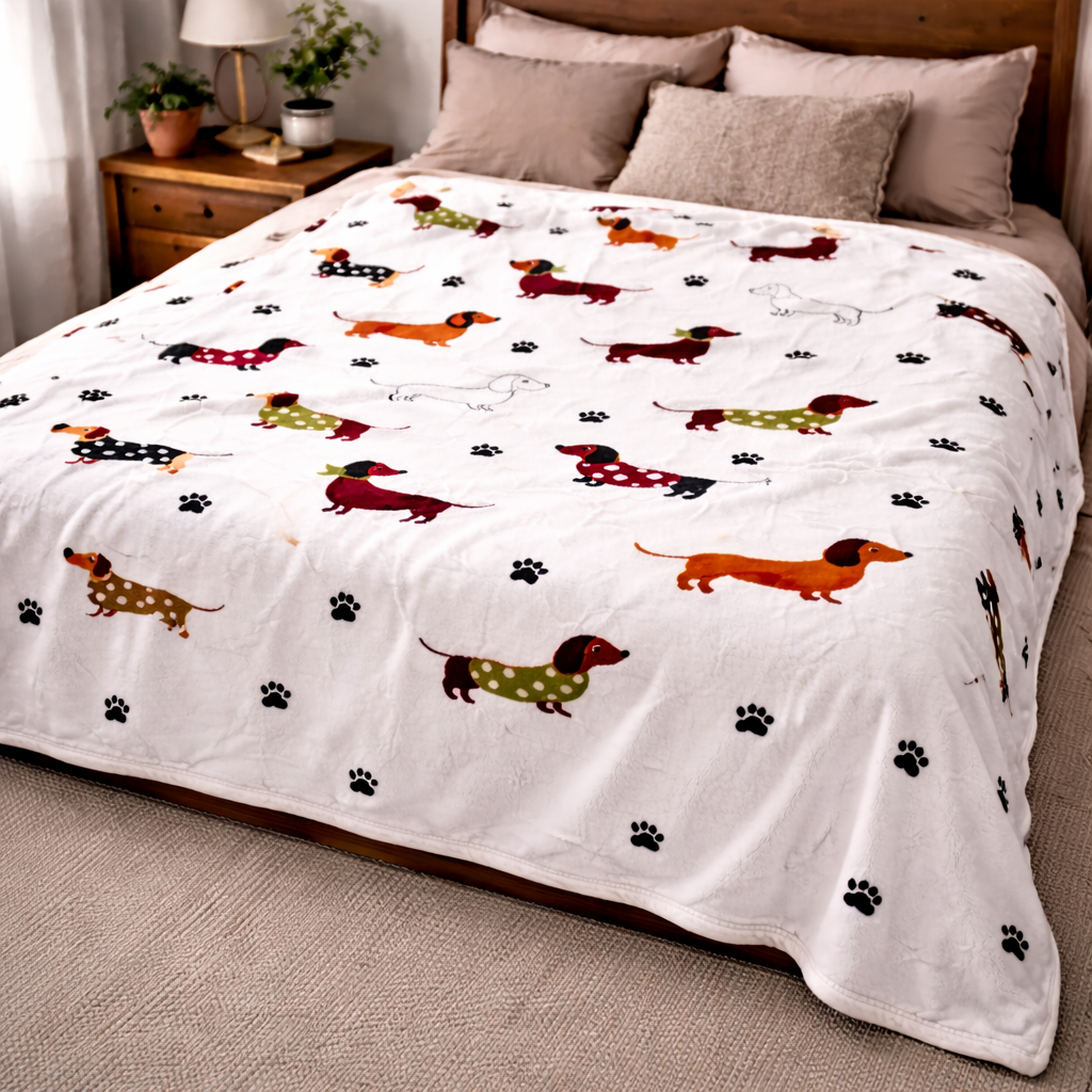 Cute Dachshund WJ0902001CL Fleece Blanket