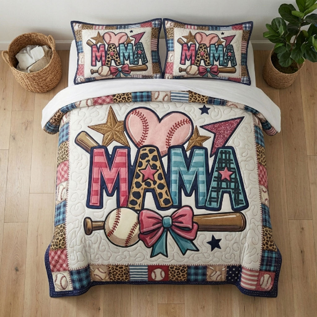 Personalized Baseball Mom Heart WN0304007CL Duvet Cover Set