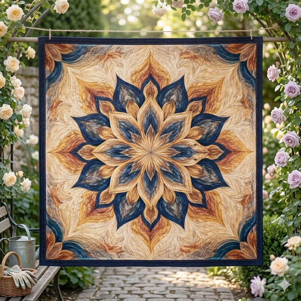 Midnight Bloom Mandala WN1803002CL Quilt Blanket