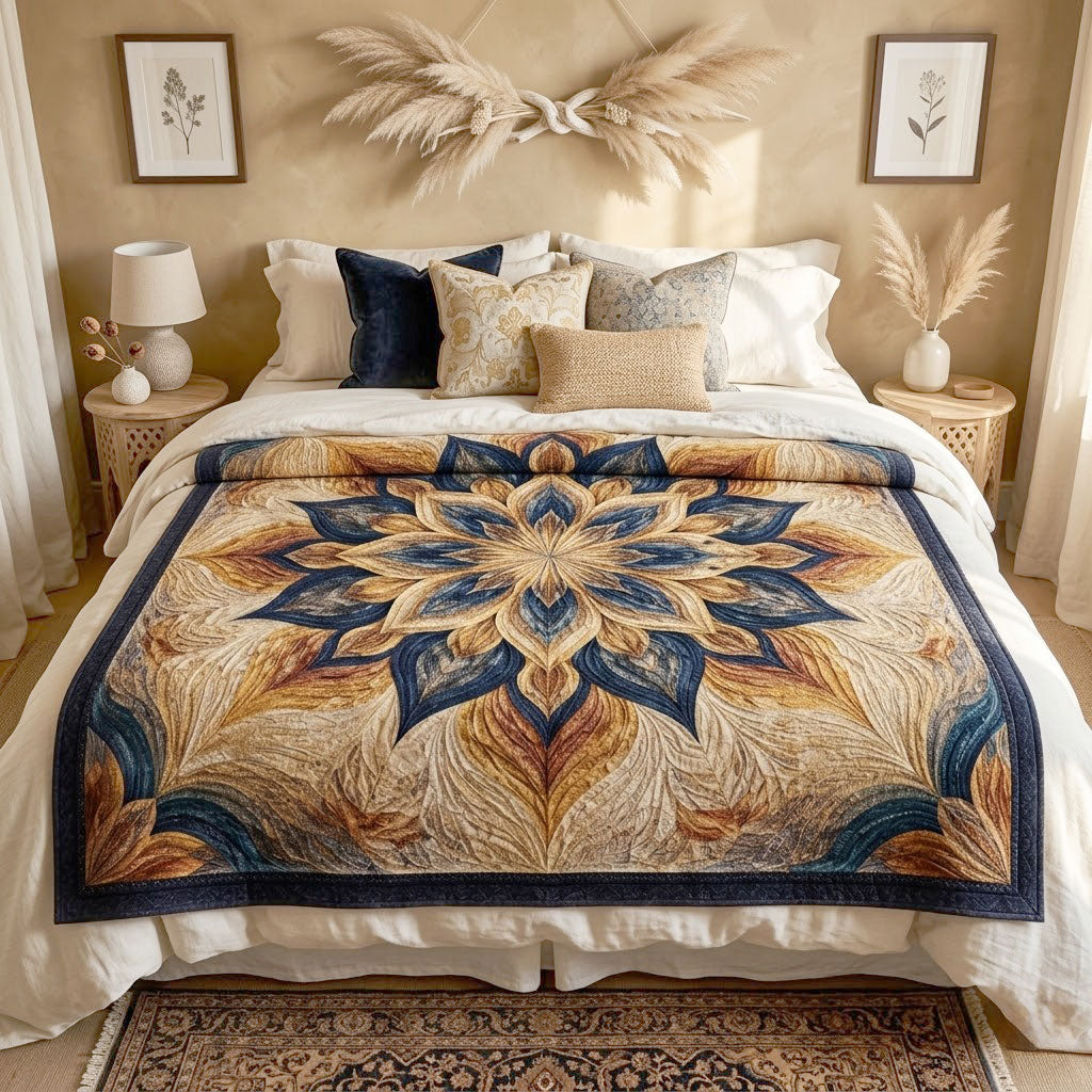 Midnight Bloom Mandala WN1803002CL Quilt Blanket