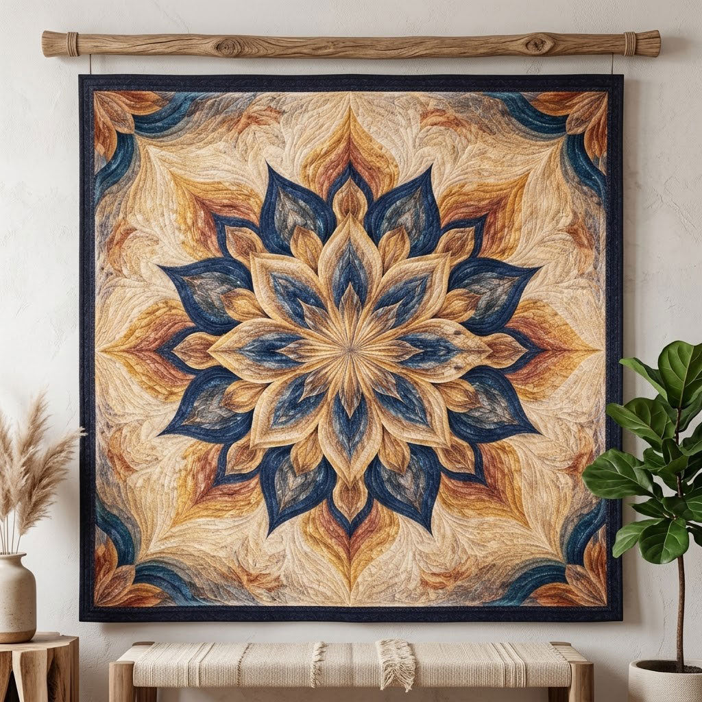 Midnight Bloom Mandala WN1803002CL Quilt Blanket